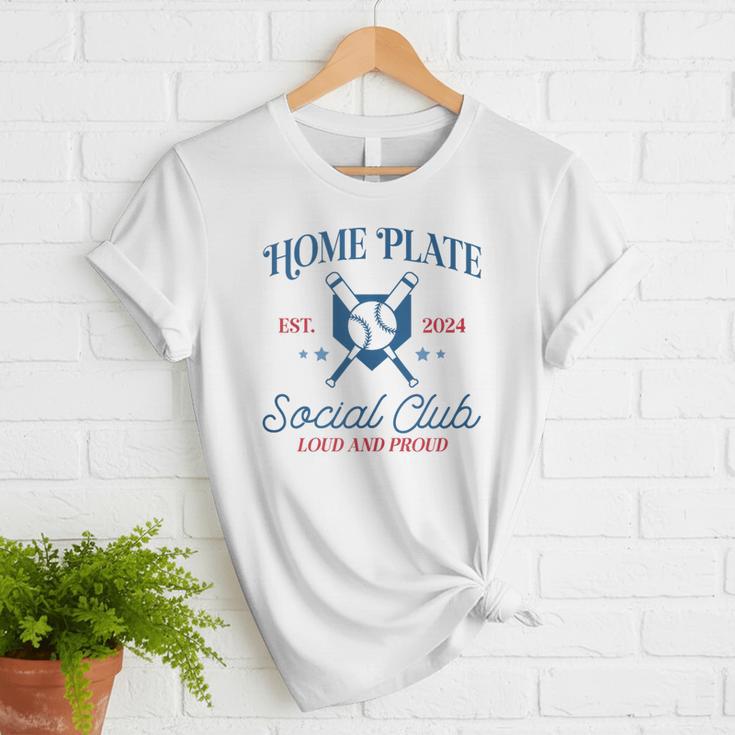Spring 2024 Season Cute Baseball Mom Home Plate Social Club Women T-Shirt Spring 2024 Season Cute Baseball Mom Home Plate Social Club Women T-Shirt