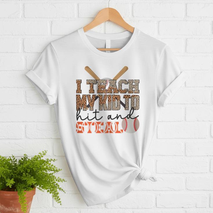 I Teach My Kids To Hit And Steal Baseball Moms Quote Women T-Shirt I Teach My Kids To Hit And Steal Baseball Moms Quote Women T-Shirt