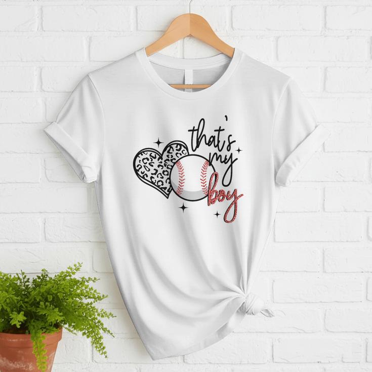 That's My Boy Leopard Heart Baseball Mom Premium Women T-Shirt