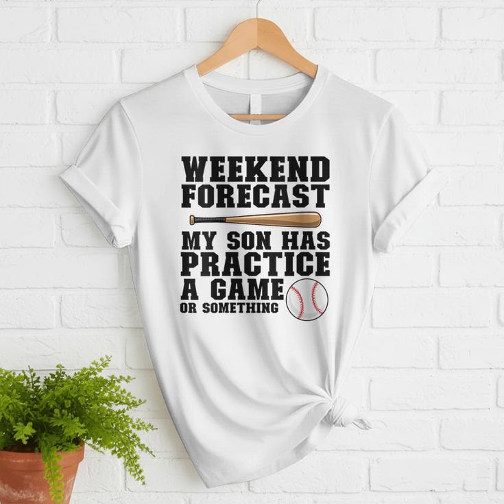 Weekend Forecast My Son Has Practice Baseball Mom Women T-Shirt Weekend Forecast My Son Has Practice Baseball Mom Women T-Shirt