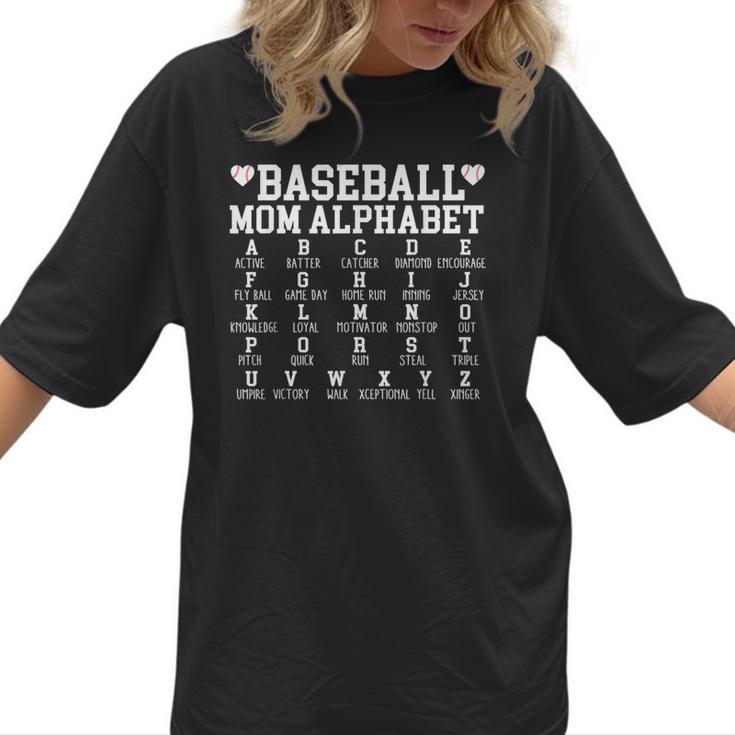 Baseball Mom Alphabet Mommy Mother's Day Motivational Saying Women T-Shirt