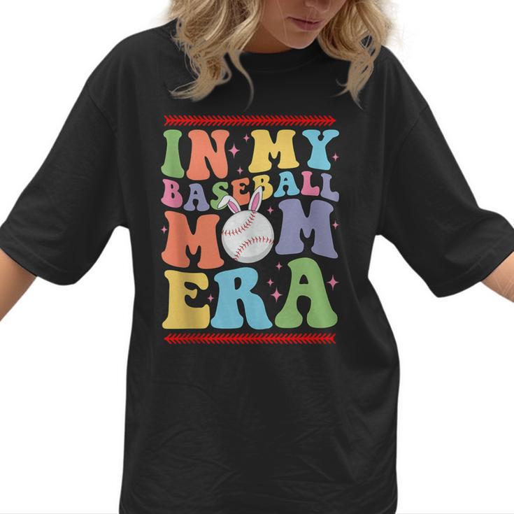 In My Baseball Mom Era Tee Bunny Ears Rabbit Baseball Women T-Shirt 