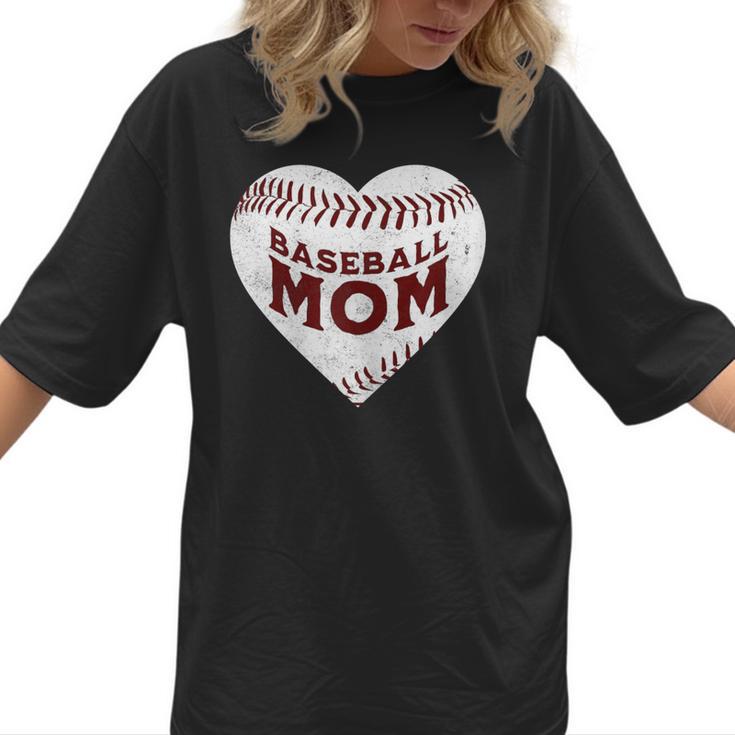 Baseball Mom Heart Love Mother's Day Game Day Support Women T-Shirt