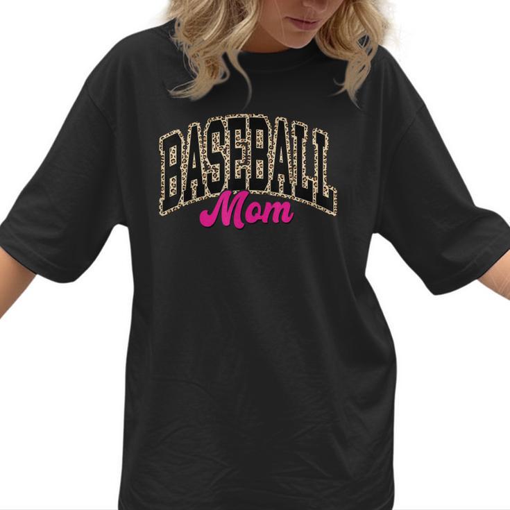 Baseball Mom Leopard Baseball Mama Life Girls Women Baller Women T-Shirt 