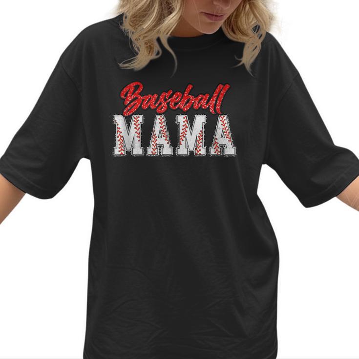 Baseball Mom Retro Groovy Baseball Mama Women Mother's Day Women T-Shirt