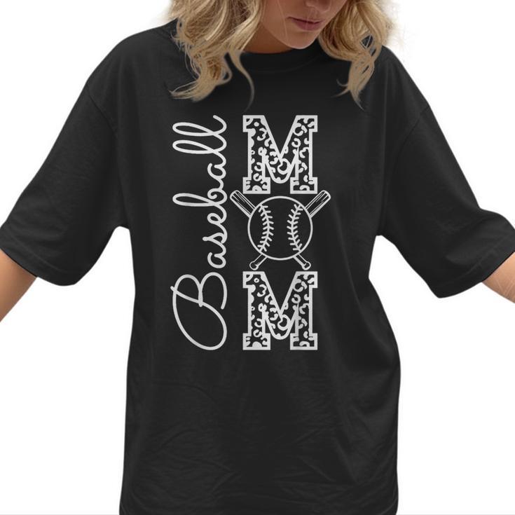 Baseball Mom Tee Leopard Mother's Day Grandma Women T-Shirt