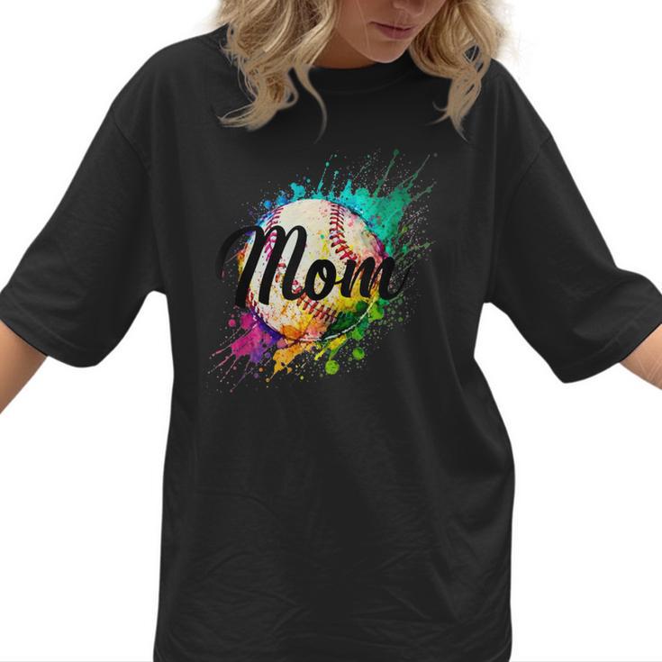 Baseball Mom USA American Baseball Graphic Women T-Shirt