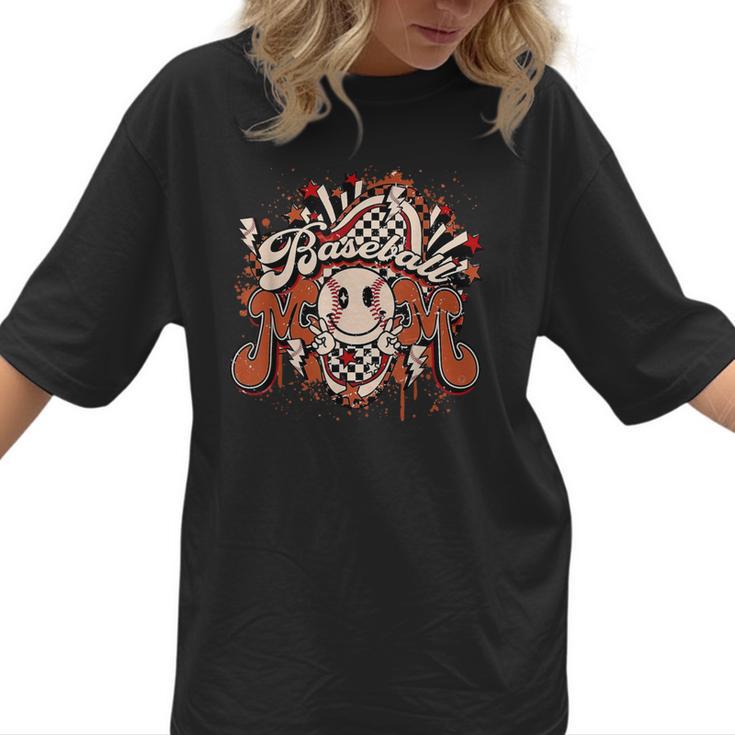Baseball Mom Vintage Retro Groovy Sport Fan Mother Day Women T-Shirt 