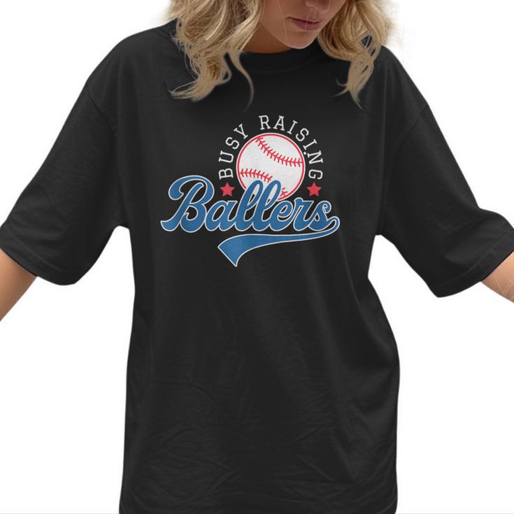 Busy Raising Ballers Baseball Mom Group Tee Women T-Shirt