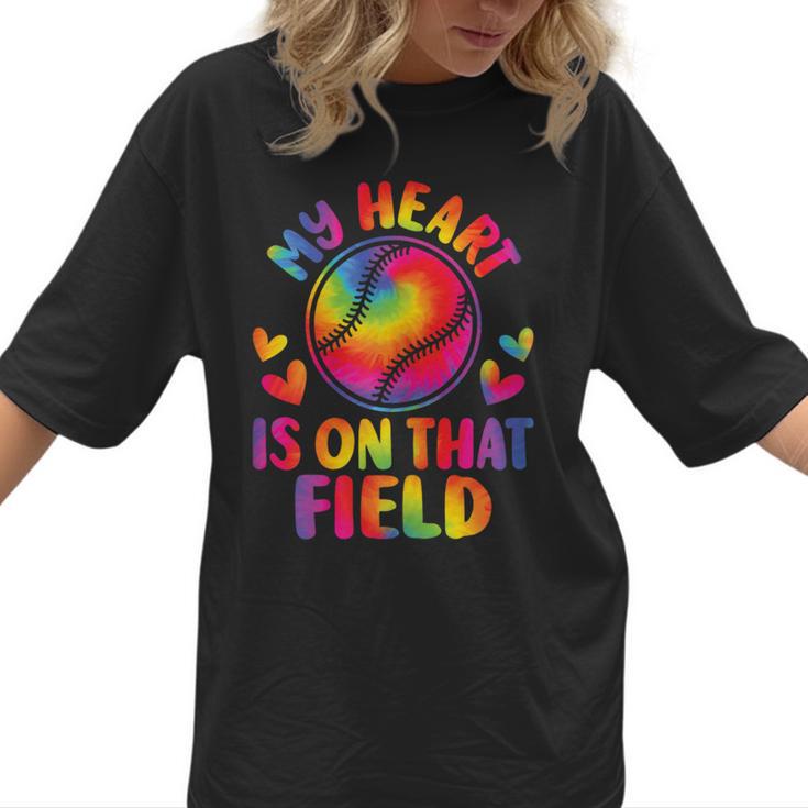 My Heart Is On That Field Cute Baseball Mom Women Women T-Shirt