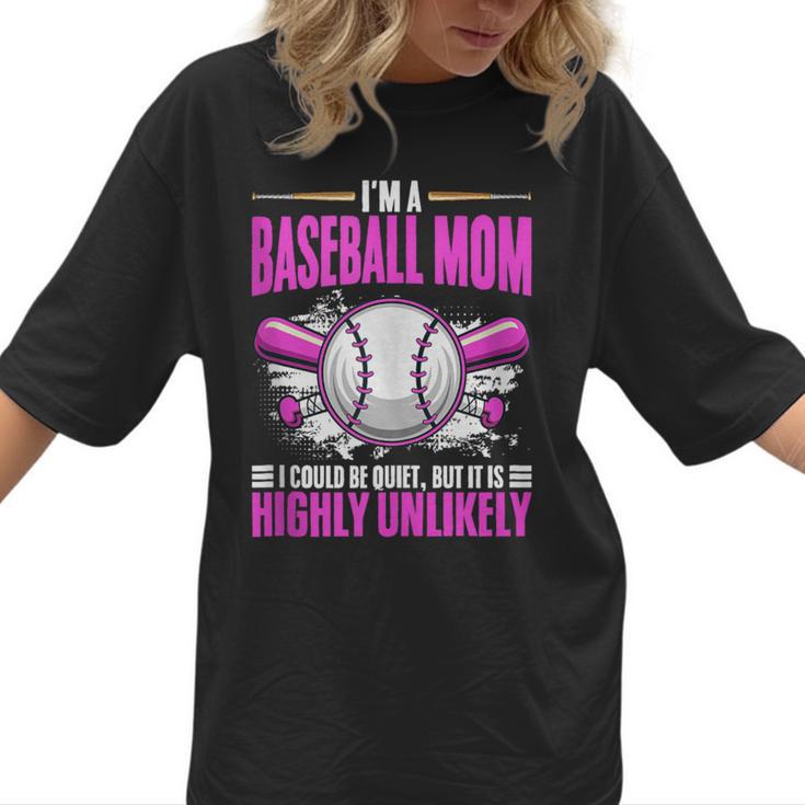 I'm A Baseball Mom Baseball Pitcher Catcher Baseball Player Women T-Shirt