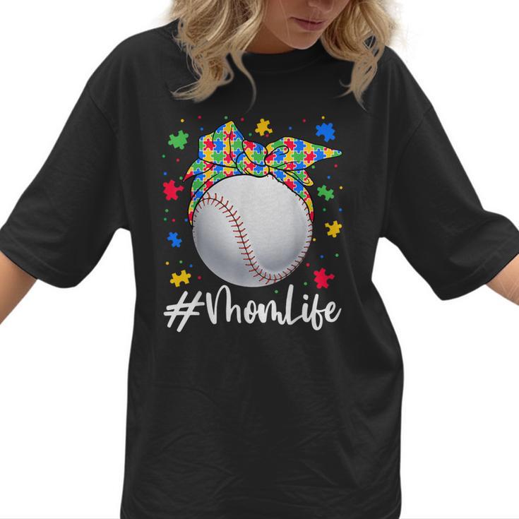 Messy Ball Puzzle Baseball Mom Life Autism Awareness Month Women T-Shirt