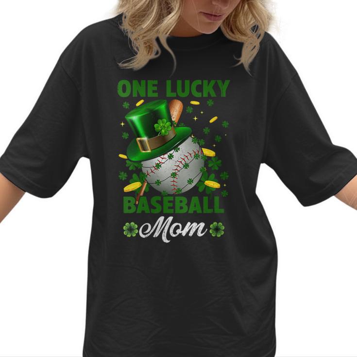 One Lucky Baseball Mom St Patricks Day One Lucky Mom Women Women T-Shirt