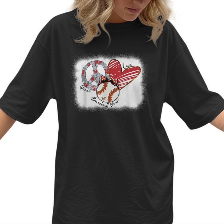 Peace Love Baseball Mom Mommy Women T-Shirt