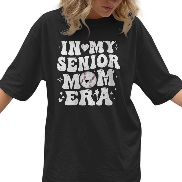 In My Senior Mom Era Class Of 2024 Groovy Baseball Mom Life Women T-Shirt