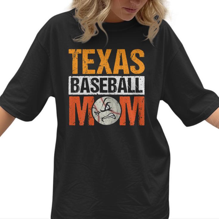 Texas Baseball Mom Design Baseball Player And Baseball Women T-Shirt 