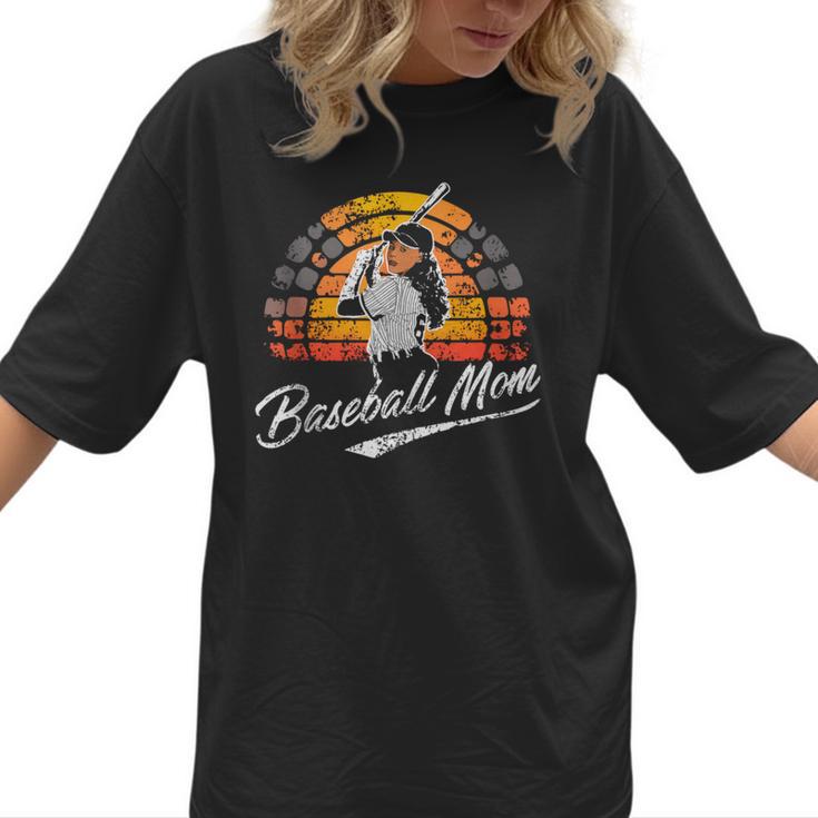 Vintage Retro Sunset Baseball Mom Mother's Day Women T-Shirt 