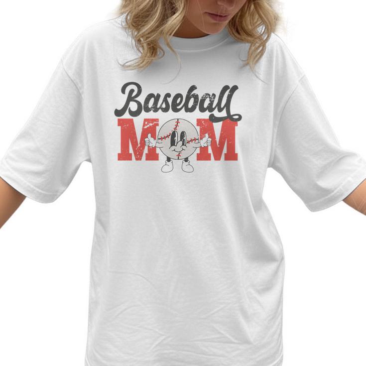 Baseball Mom Retro Distressed Baseball Family Matching Women T-Shirt