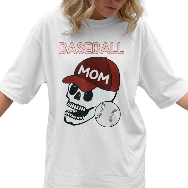 Baseball Mom Skull Sports Skeleton Women T-Shirt