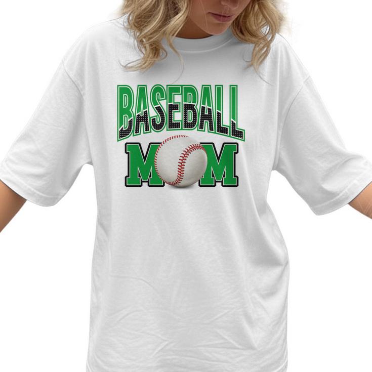 Baseball Mom Sports Green Women T-Shirt 