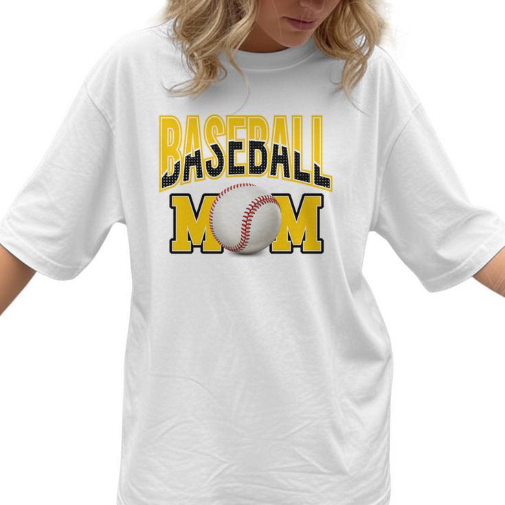 Baseball Mom Sports Mom Yellow Women T-Shirt