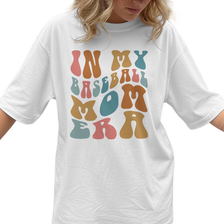 Groovy In My Baseball Mom Era Softball Game Day Women T-Shirt