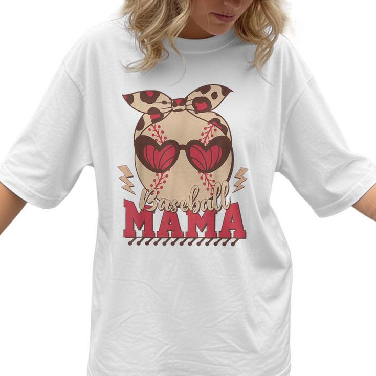 Heart Glasses Baseball Mama Baseball Mom Mother's Day Women T-Shirt