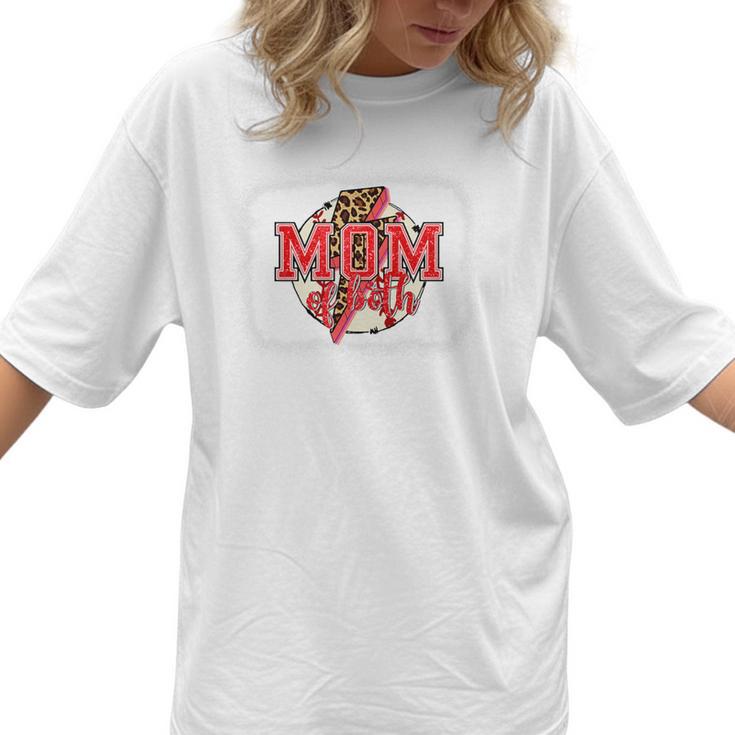 Mom Of Both Baseball Mom Mommy Premium Women T-Shirt