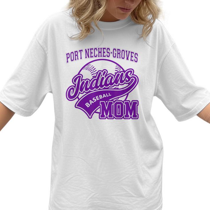 Port Neches-Groves High School PNG Indians Baseball Mom Women T-Shirt 
