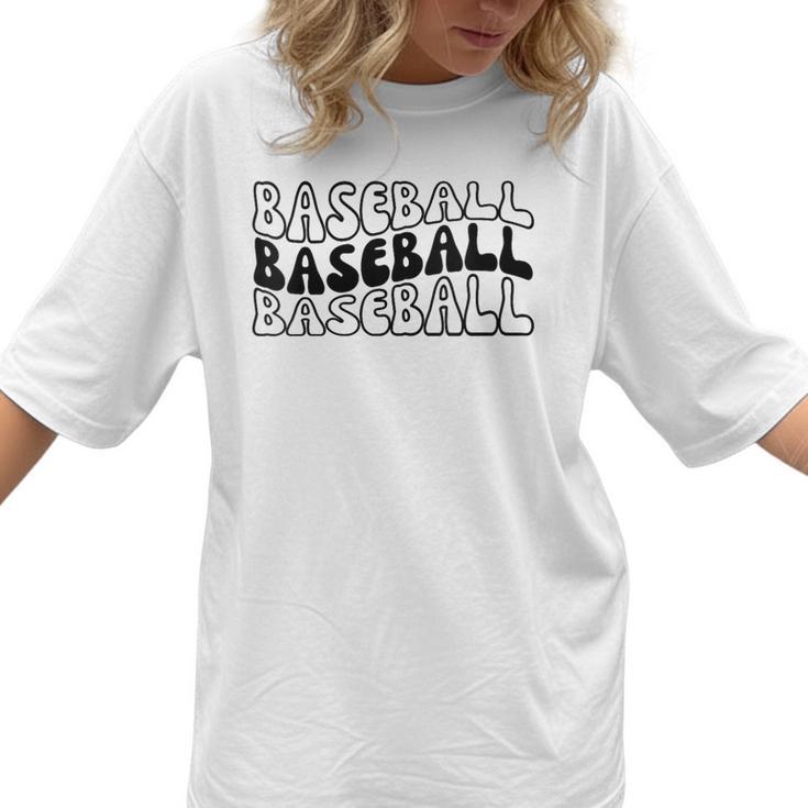 Retro Baseball Mama Groovy Baseball Mom Women T-Shirt 