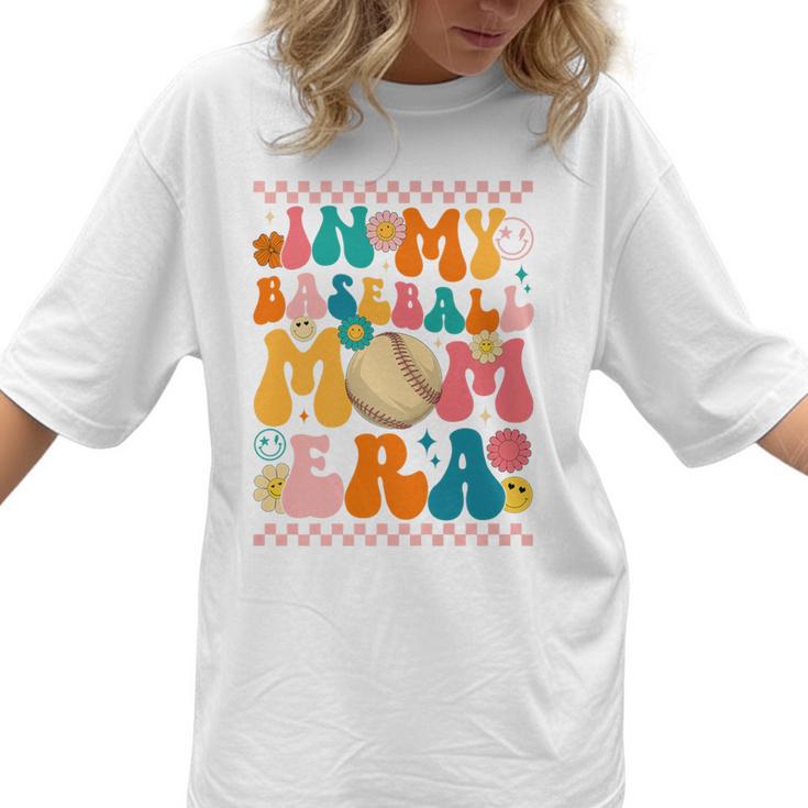 Retro Groovy In My Baseball Mom Era Happy Women Premium Women T-Shirt 