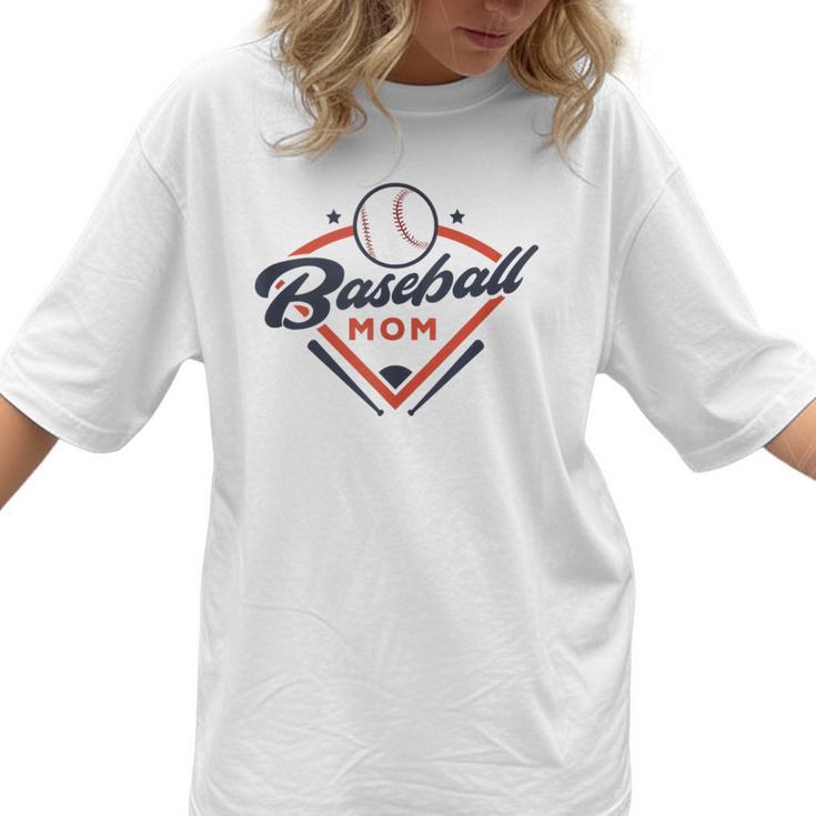 Vintage Baseball Mom Ballpark Momma Baseball Lover Women T-Shirt