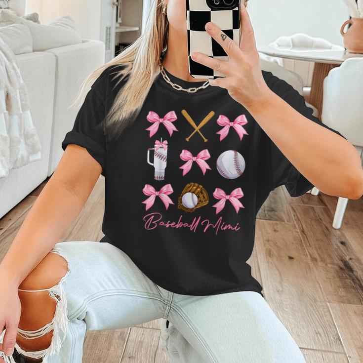 Baseball Mimi Era Bows Baseball Mom Women Women T-Shirt Baseball Mimi Era Bows Baseball Mom Women Women T-Shirt