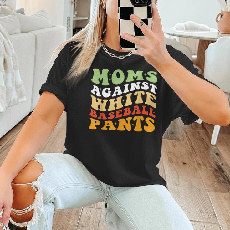 Moms Against Baseball Pants Retro Baseball Mom Women T-Shirt