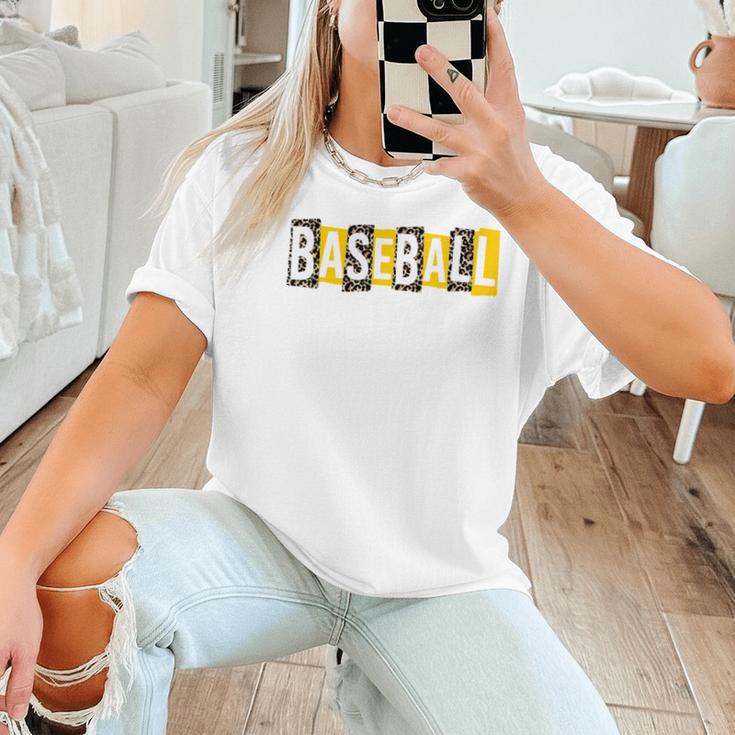 Baseball Mama Yellow Leopard Print Baseball Mom Gear Sports Women T-Shirt Baseball Mama Yellow Leopard Print Baseball Mom Gear Sports Women T-Shirt