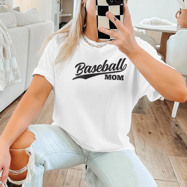 Baseball Mom 1970s Retro Cursive Font Women T-Shirt Baseball Mom 1970s Retro Cursive Font Women T-Shirt
