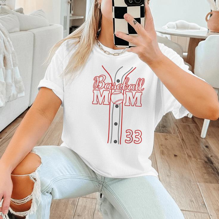 Baseball Mom 33 Number 33 Jersey Team Numbered Jersey Women T-Shirt Baseball Mom 33 Number 33 Jersey Team Numbered Jersey Women T-Shirt