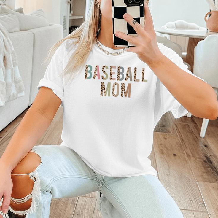 Baseball Mom Leopard Print Baseball Mother's Day Women T-Shirt