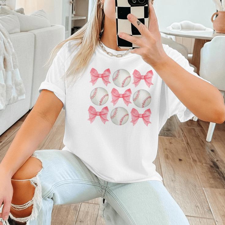 Baseball Mom Sister Tween Teen Girl Girly Pink Bow Preppy Premium Women T-Shirt Baseball Mom Sister Tween Teen Girl Girly Pink Bow Preppy Premium Women T-Shirt