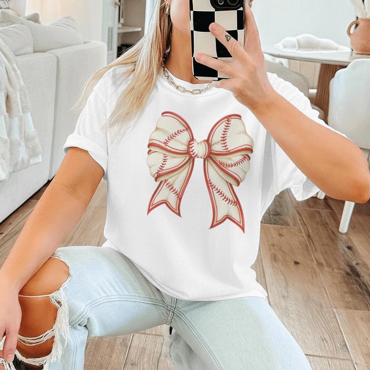 Coquette Bow Baseball Mama Baseball Mom Women Premium Women T-Shirt