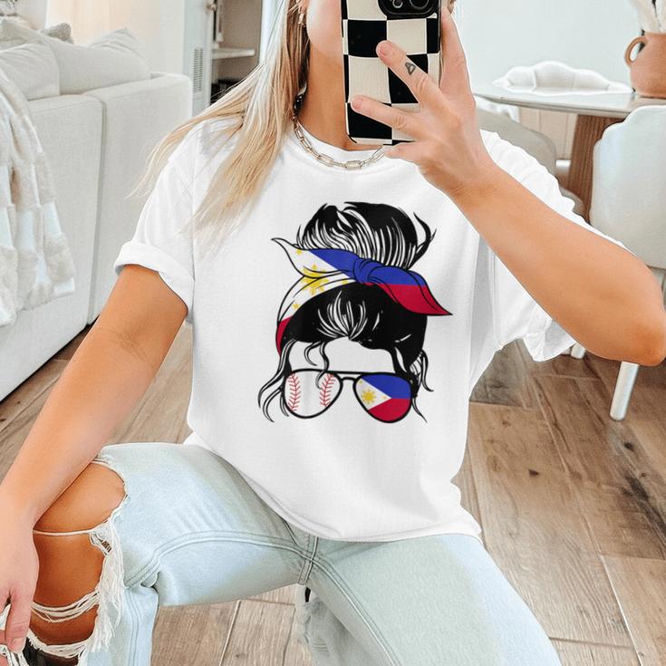 Filipina Baseball Mom Philippines Flag Baseball Girl Women T-Shirt Filipina Baseball Mom Philippines Flag Baseball Girl Women T-Shirt