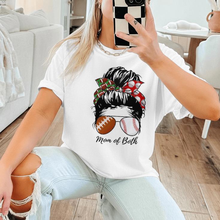 Football Mom Baseball Mom Of Both Messy Bun Mother's Day Premium Tri-Blend Women T-Shirt Football Mom Baseball Mom Of Both Messy Bun Mother's Day Premium Tri-Blend Women T-Shirt