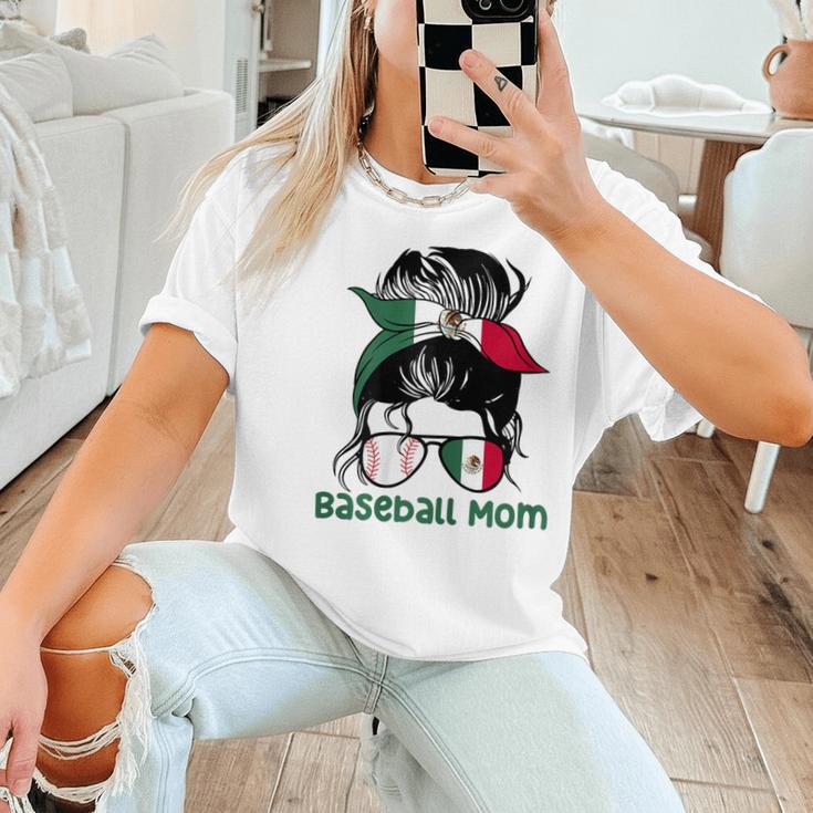 Mexico Baseball Mom Messy Bun Women T-Shirt Mexico Baseball Mom Messy Bun Women T-Shirt