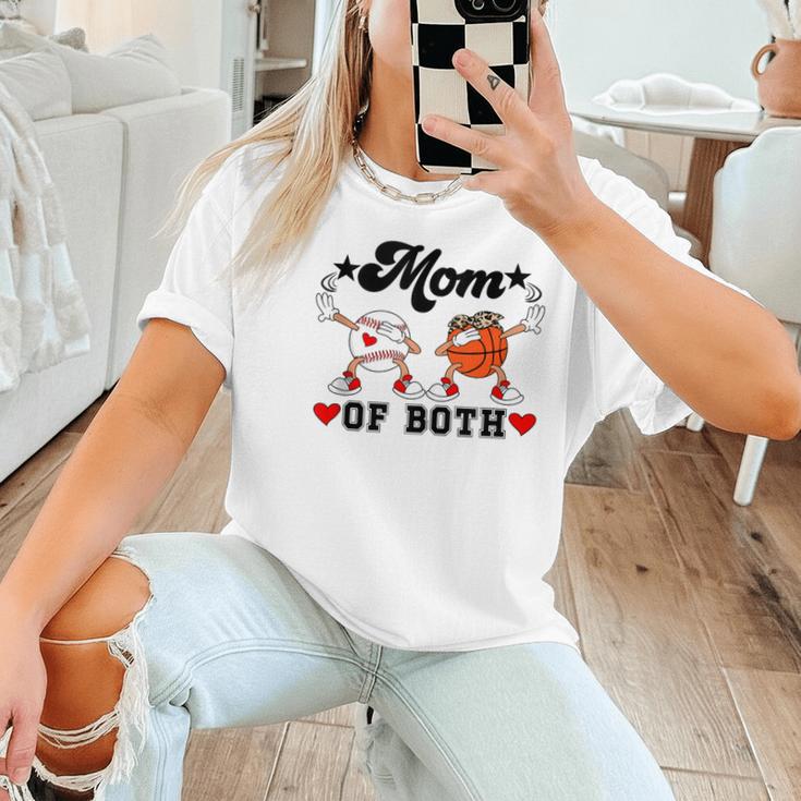 Mom Of Both Basketball Baseball Mom Women T-Shirt