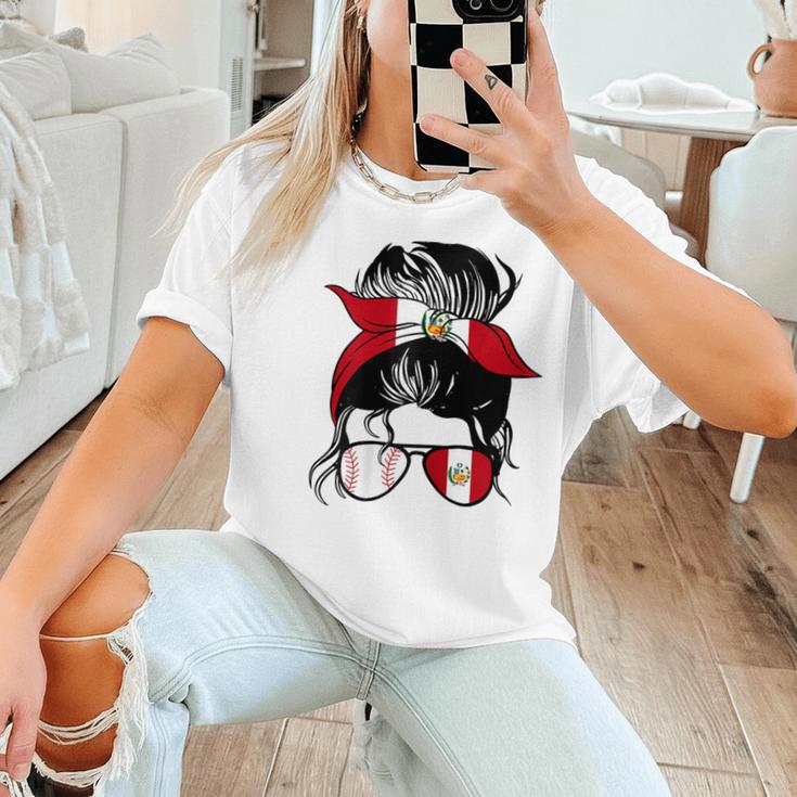 Peruvian Baseball Mom Peru Flag Baseball Girl Women T-Shirt Peruvian Baseball Mom Peru Flag Baseball Girl Women T-Shirt