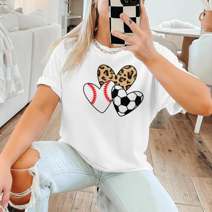 Soccer Baseball Heart Soccer Baseball Mom Women T-Shirt Soccer Baseball Heart Soccer Baseball Mom Women T-Shirt