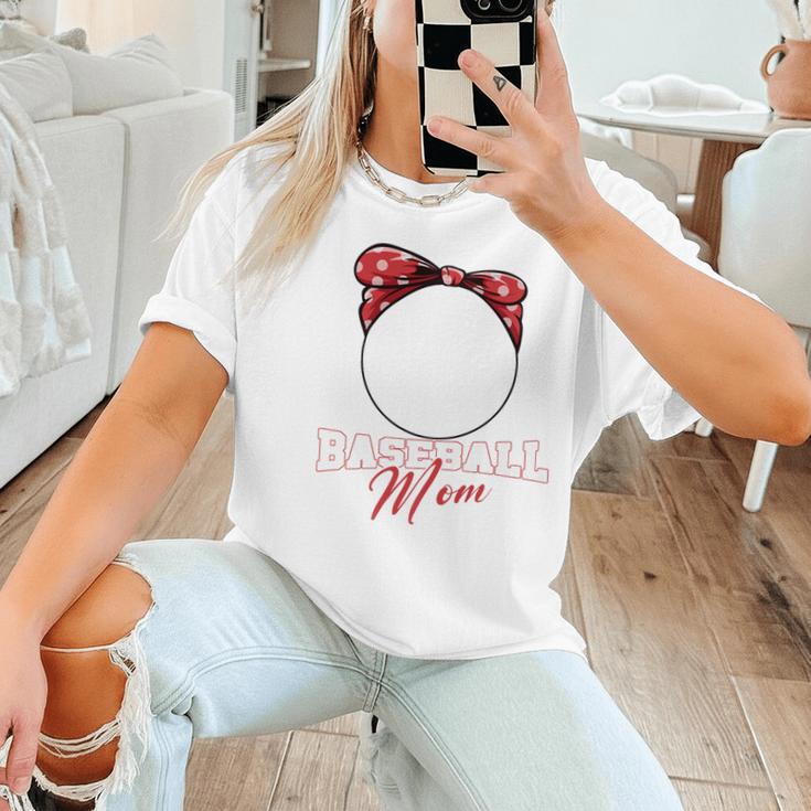 Softball Baseball Mom Floral Tee Mother's Day Premium Women T-Shirt