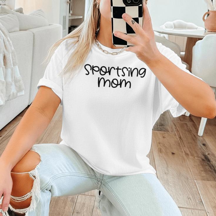 Sportsing Mom Sports Mom Baseball Mom Football Mom Women T-Shirt