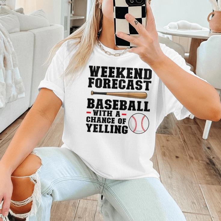 Weekend Forecast Baseball Baseball Mom Women T-Shirt Weekend Forecast Baseball Baseball Mom Women T-Shirt