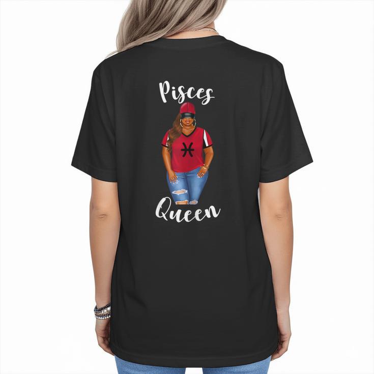 African American Baseball Mom Pisces Queen Zodiac Sign Women's T-Shirt Back Print